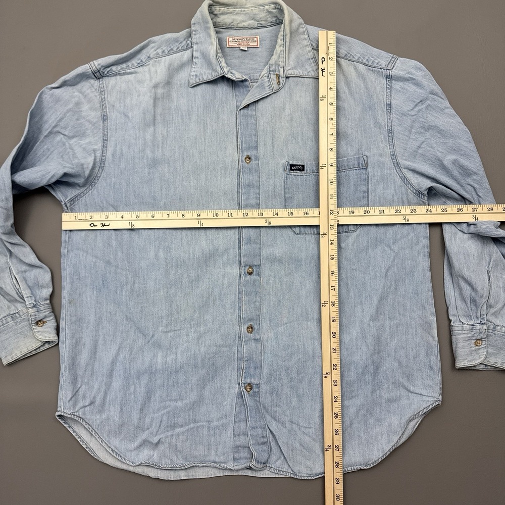 Vintage Guess Denim Jean Button Shirt - Picture 3 of 8